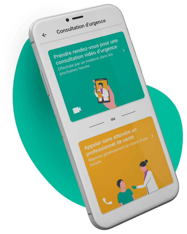 Example of emergency usage in the OneDoc App