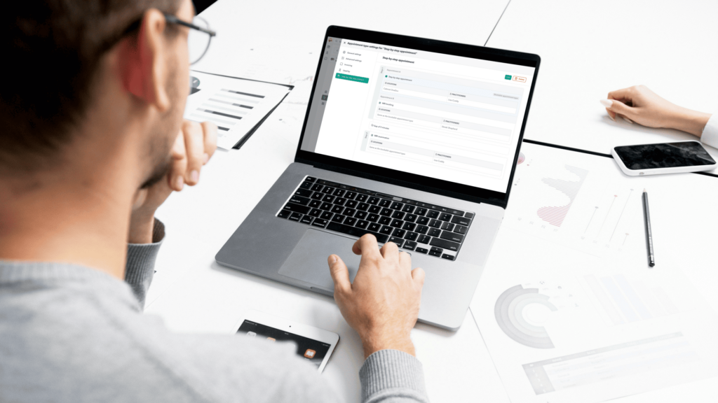Save time for your medical and administrative teams withs OneDoc's step-by-step appointments