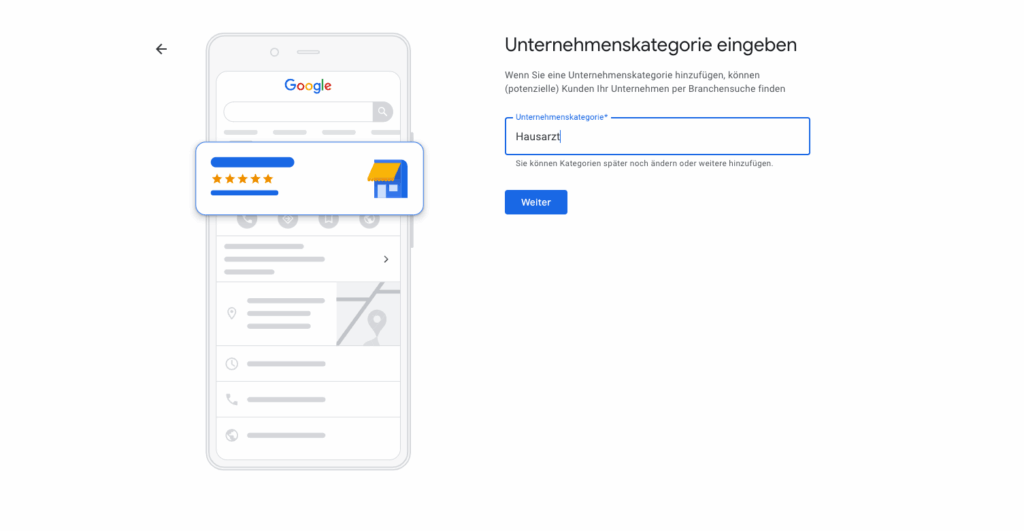 Set the category of your business in Google