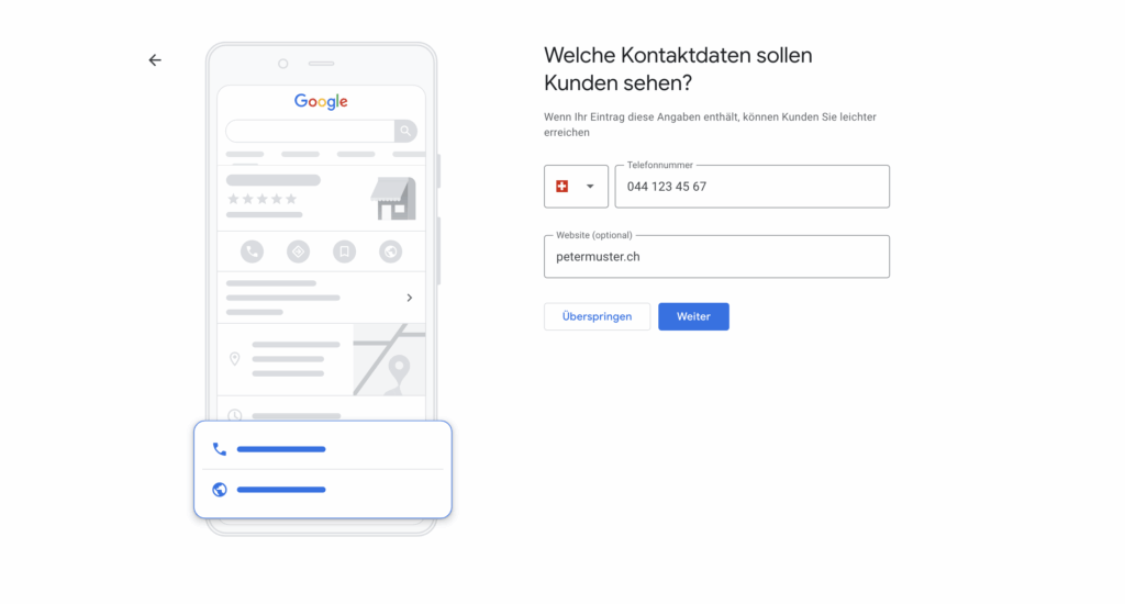 Add your contact details to your Google Business Profile