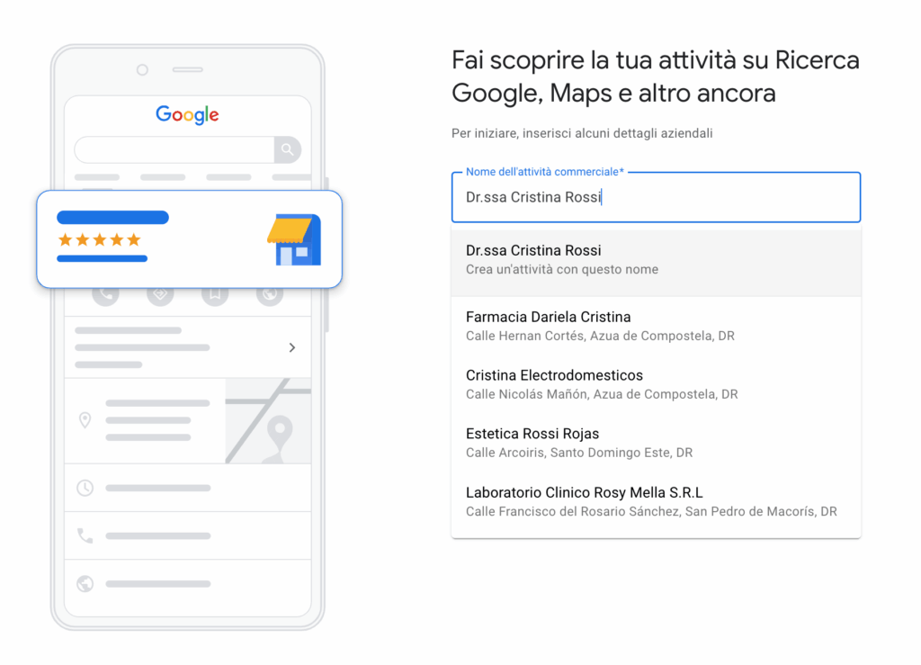 Come creare una pagina Google My Business in qualità di professionista sanitario