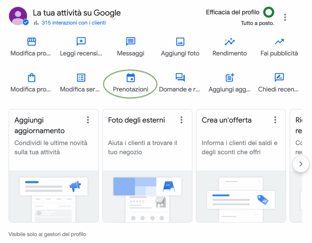Modifica la tua pagina Google Business Profile