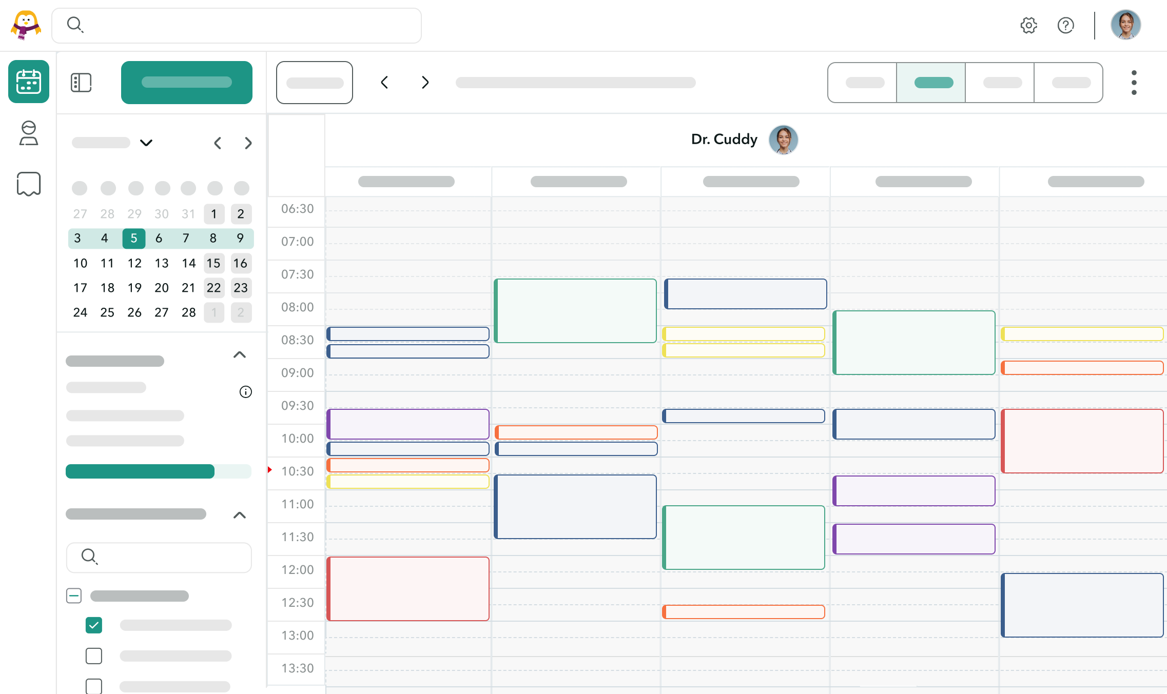 Interface de l'agenda OneDoc Pro affichant plusieurs rendez-vous programmés.