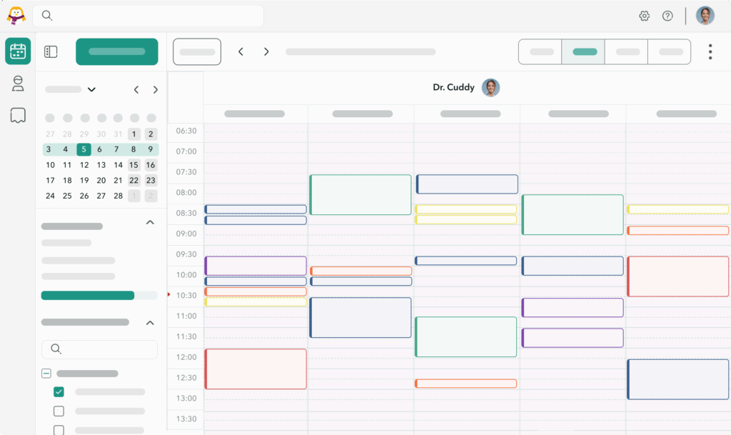 agenda-onedoc-pro Interface de l'agenda OneDoc Pro affichant plusieurs rendez-vous programmés.