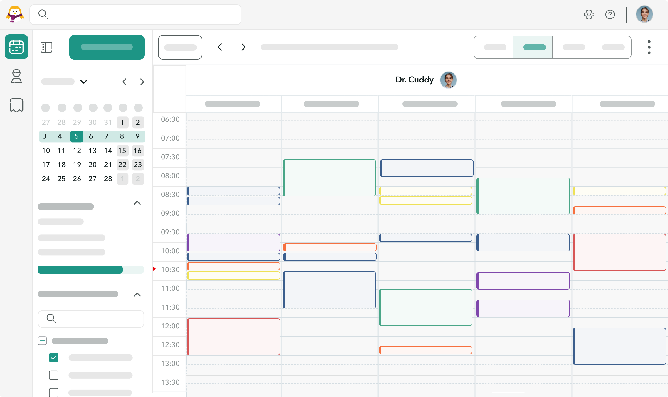 agenda-onedoc-pro Interface de l'agenda OneDoc Pro affichant plusieurs rendez-vous programmés.