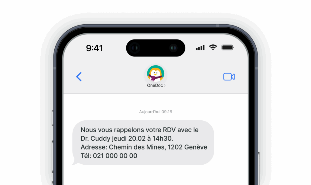 exemple-sms-de-rappel Exemple de SMS de rappel reçu automatiquement par les patients