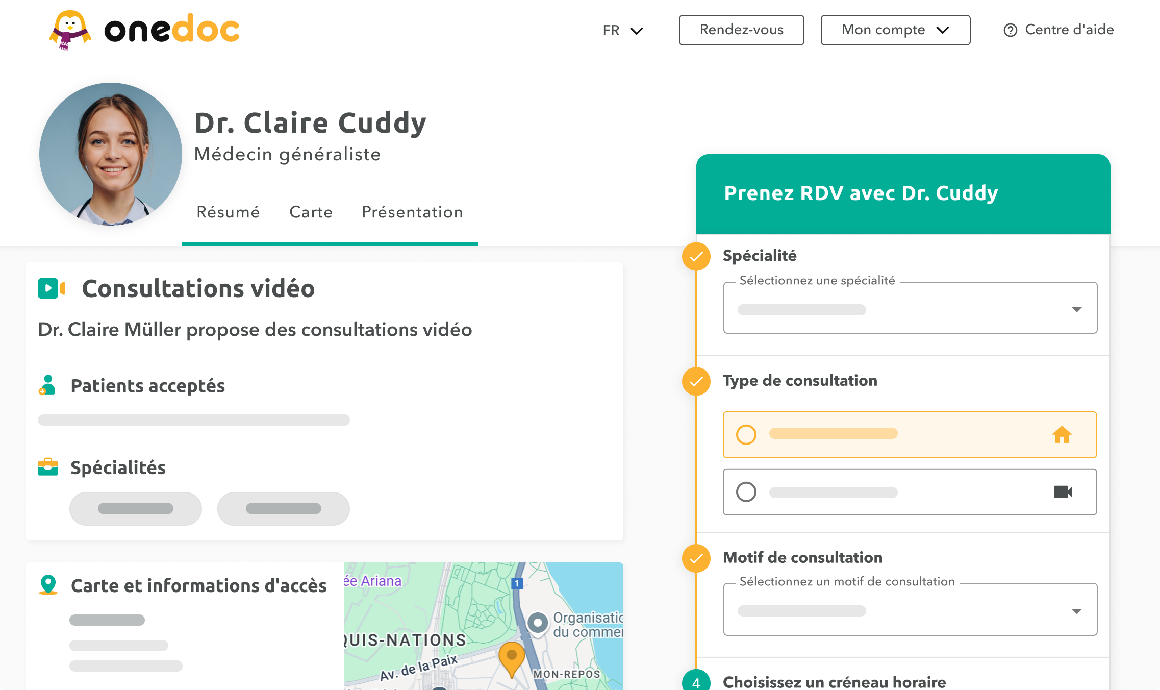 offrez-la-téléconsultation-à-vos-patients Profil sur onedoc.ch offrant la consultation vidéo