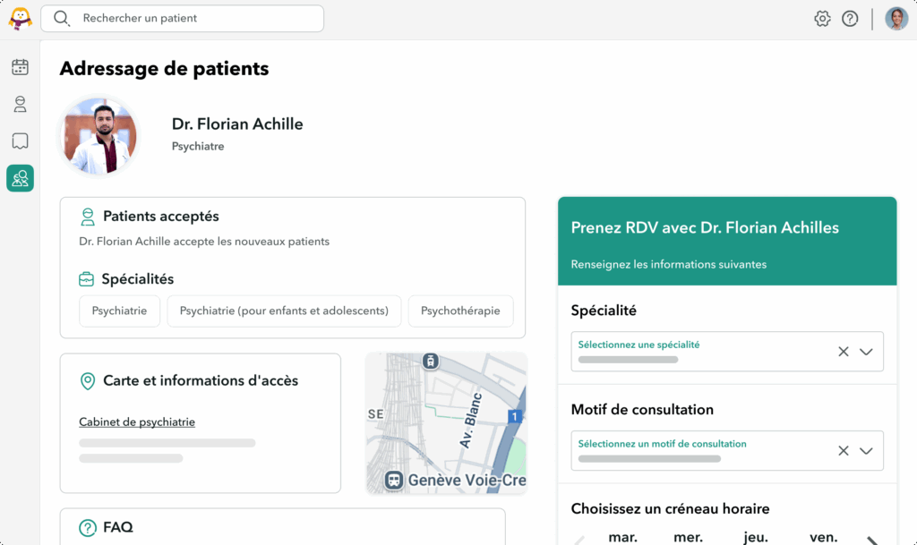 adressage-disponibilités-confreres-OneDoc-Pro Consultez les disponibilités de vos confrères en temps réel