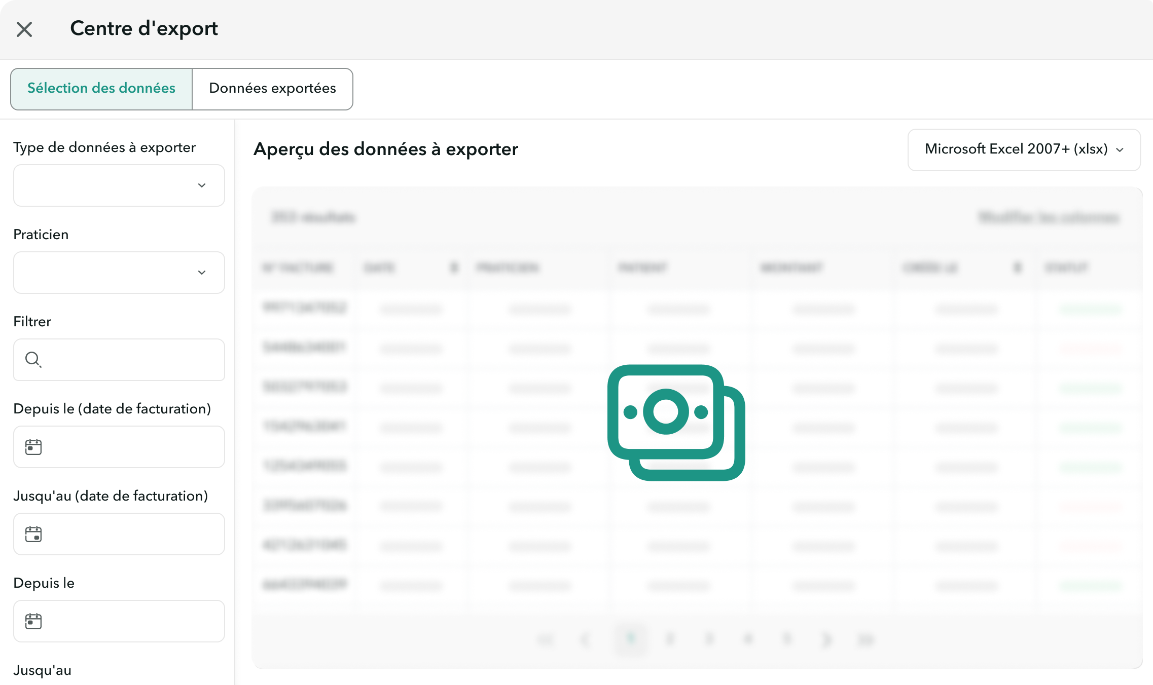 filtres-centre-export-OneDoc-Invoice Centre d'export de données OneDoc Invoice avec une icone rappelant la les filtres pour un export simplifié pour la fiducière