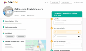 profil-cabinet-medical-onedoc-ch Vue d'une page profil d'un centre médical sur onedoc.ch