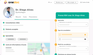 profil-medecin-specialiste-onedoc-ch Vue d'une page profil de médecin spécialiste sur onedoc.ch