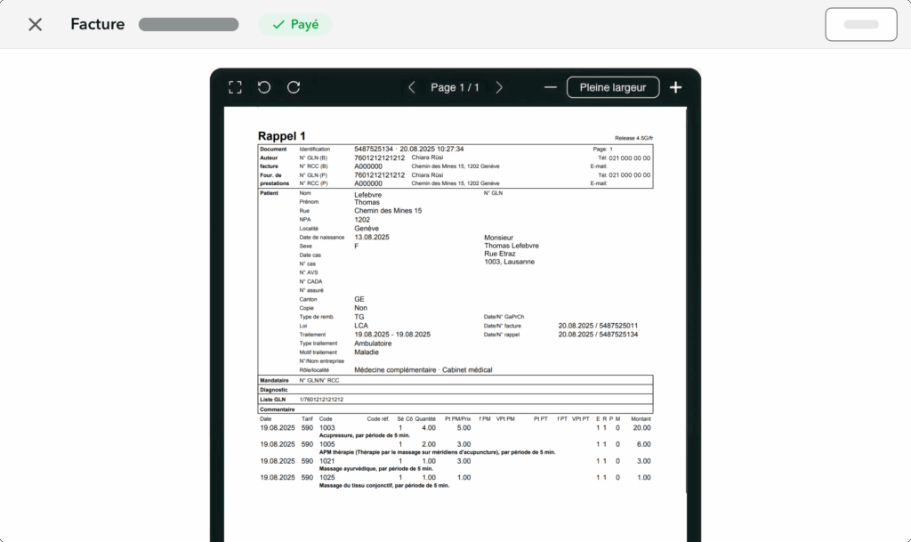 rappel-payement-facture-OneDoc-Invoice Rappel de payement généré depuis OneDoc Invoice