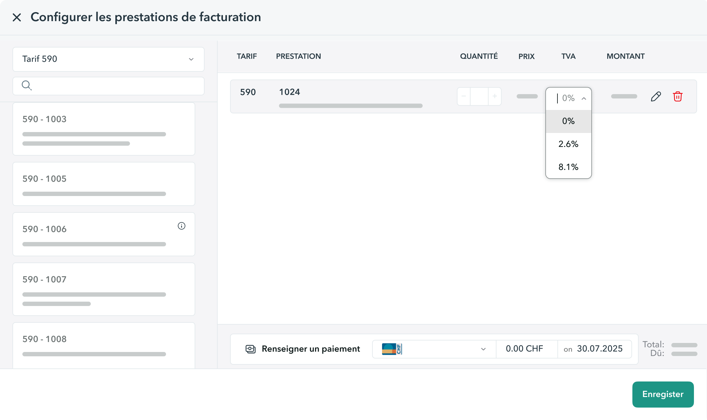 Création d'une facture dans l'interface OneDoc Invoice avec choix de la TVA