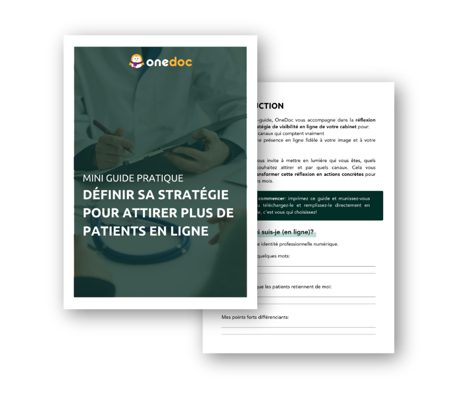 image de la couverture du mini guide pour définir sa stratégie en ligne et attirer plus de patients dans son cabinet