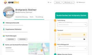 Vue d'une page profil d'un centre medical sur onedoc.ch