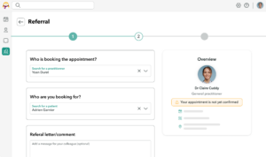 patient-referral-letter-for-transmission Interfasse de l'adressage sur OneDoc Pro avec la possibilité de joindre une lettre