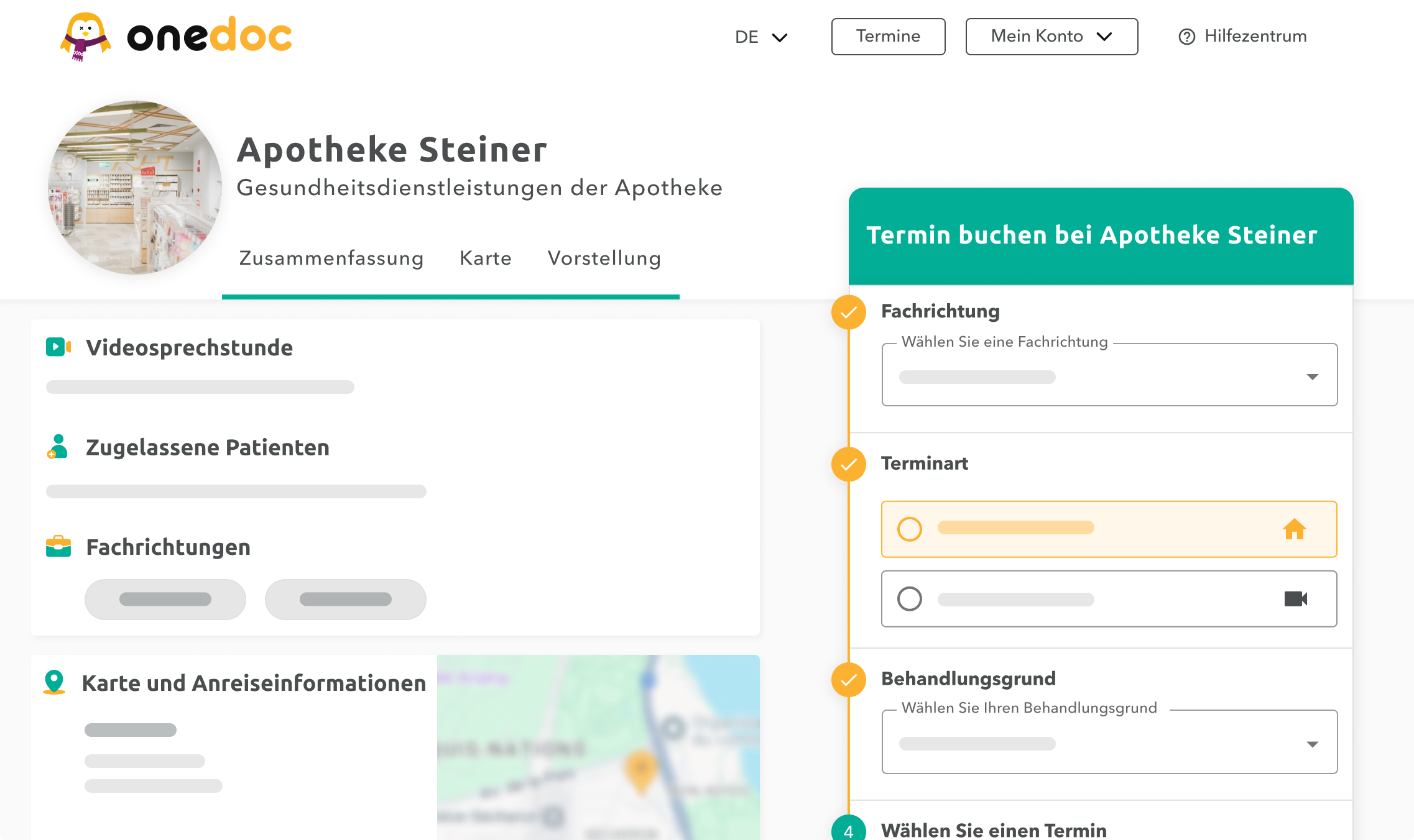 profil-apotheke-onedoc-ch Profil einer Apotheke auf Onedoc