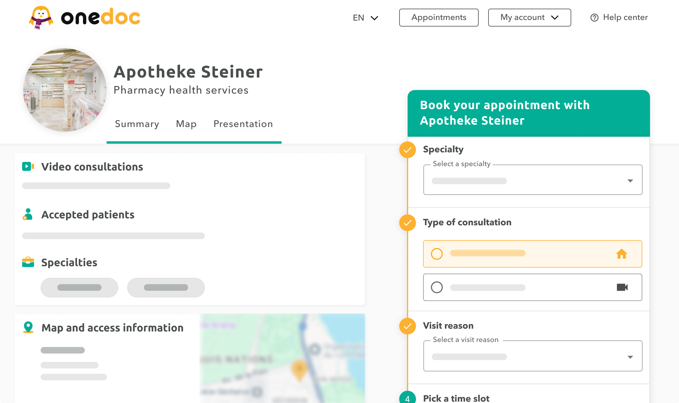 profile-pharmacy-onedoc-ch Profile of a pharmacy on onedoc