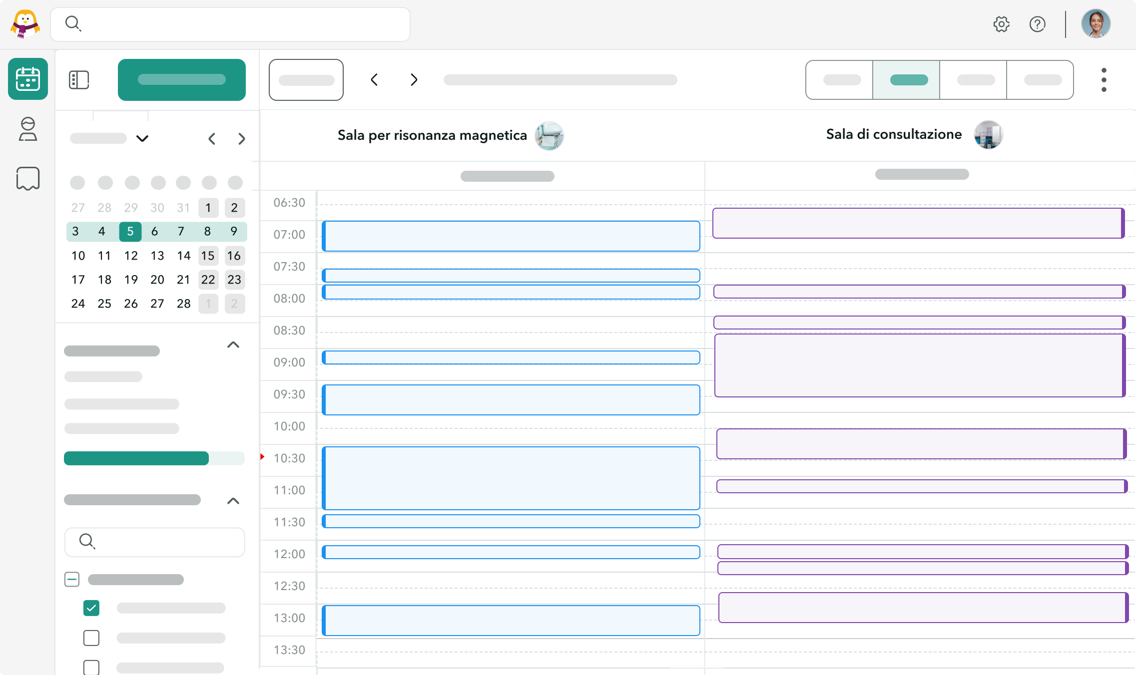 reservation-ressources-calendrier Interface OneDoc Pro avec les calendriers de deux ressources gérées automatiquement