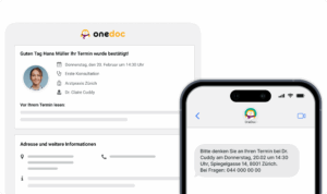 sms-erinnerungen-email-bestätigung Kombinieren SIe automatiserte SMS und Emails um klar mit Patienten zu kommunizieren