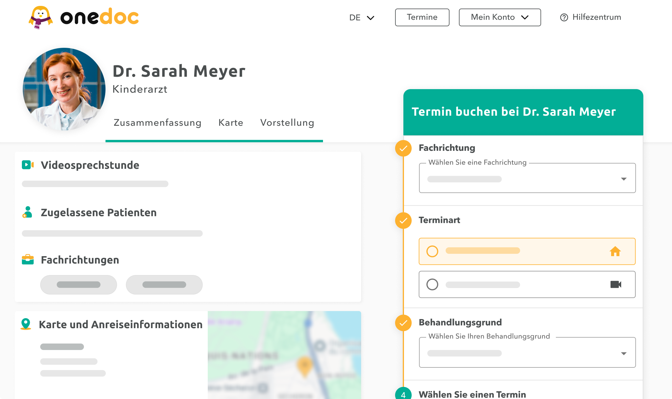 OneDoc Pro für Kinderärzte einfache Terminverwaltung