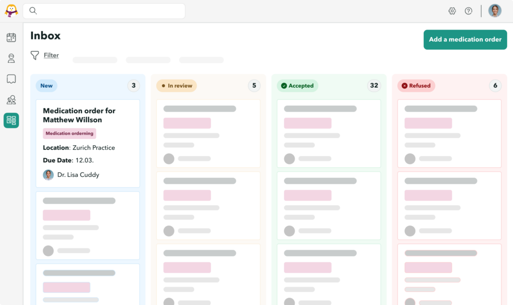 Medication-ordering-OneDoc-Inbox View medication orders directly in the One Doc Inbox interface
