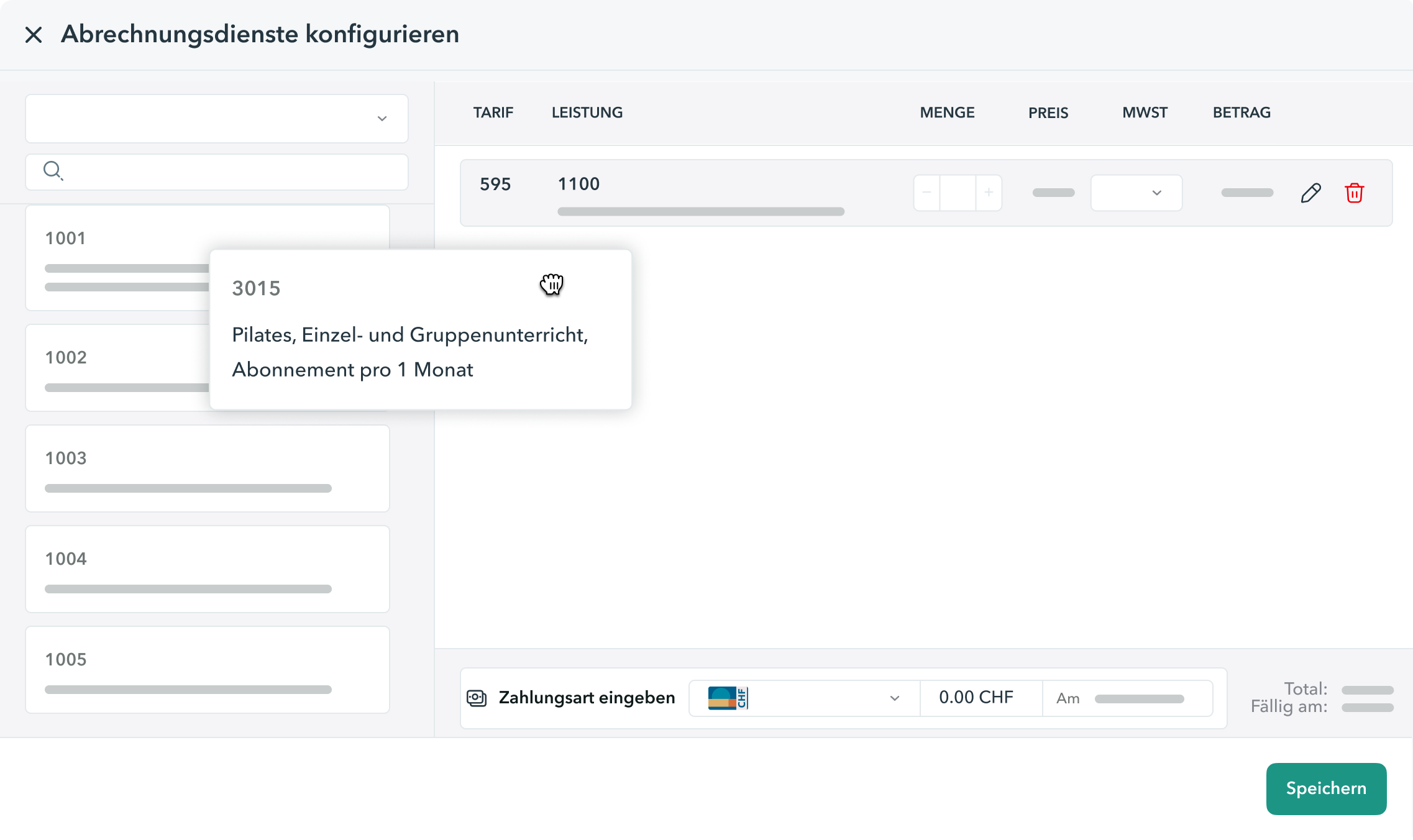 Erstellung einer Rechnung zum Tarif 595 über die OneDoc Pro-Benutzeroberfläche