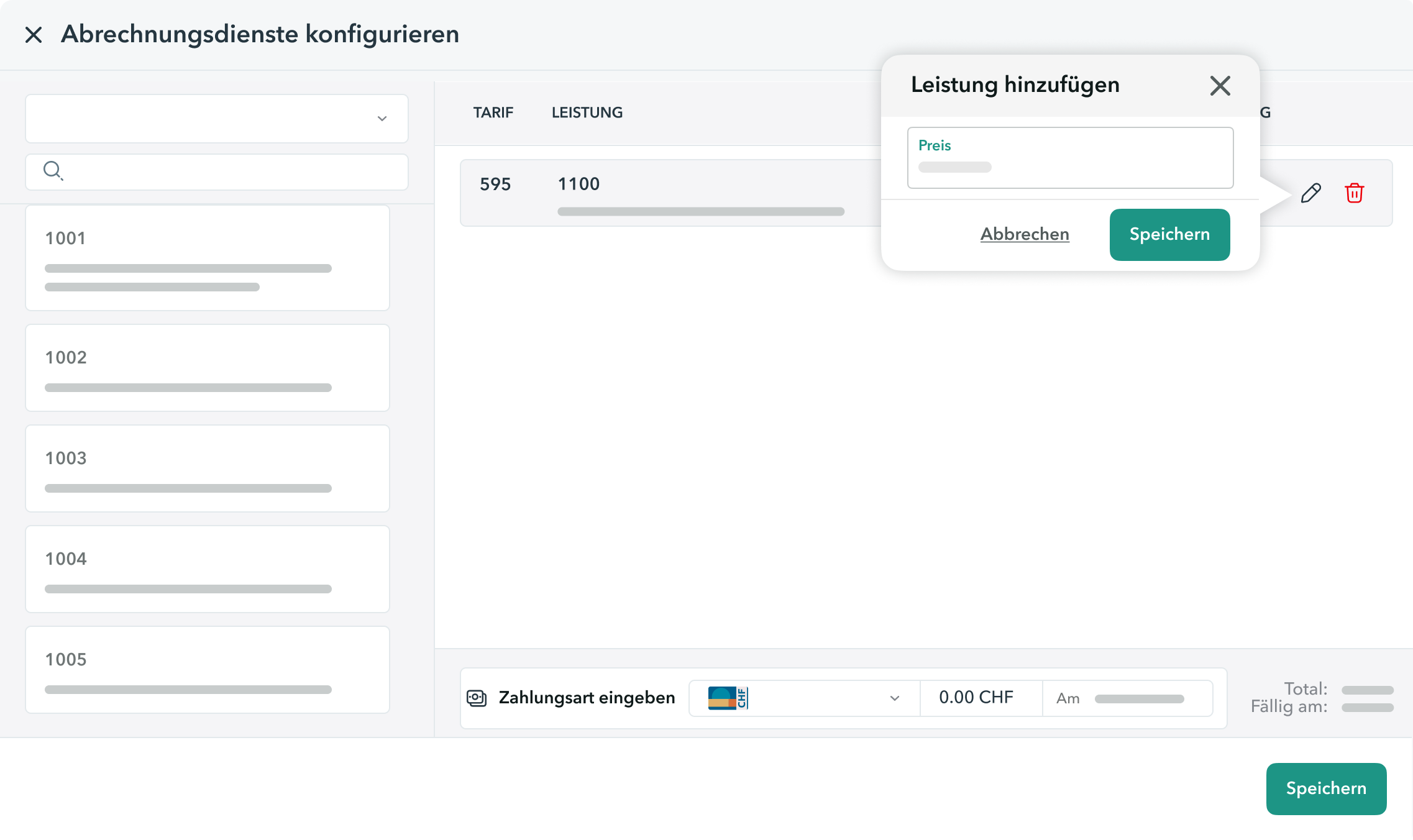Erstellung einer Rechnung zum Tarif 595 über die OneDoc Pro-Benutzeroberfläche
